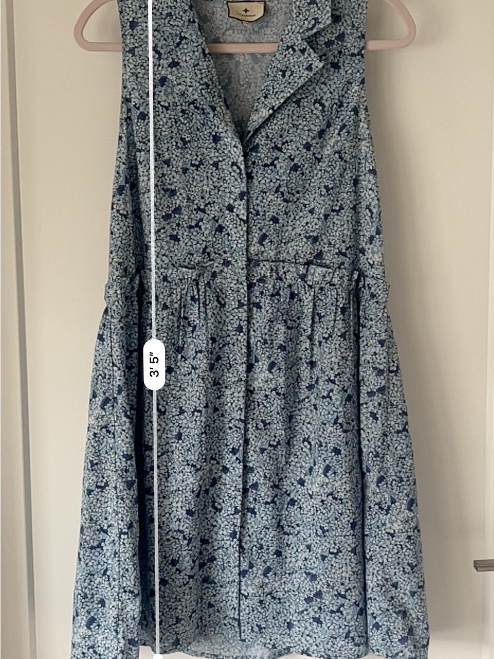 Tuckernuck Blue Hydrangea Royal Sleeveless Shirt Dress - Picture 4 of 13